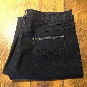 Simon Chang black classy high rise straight leg jeans